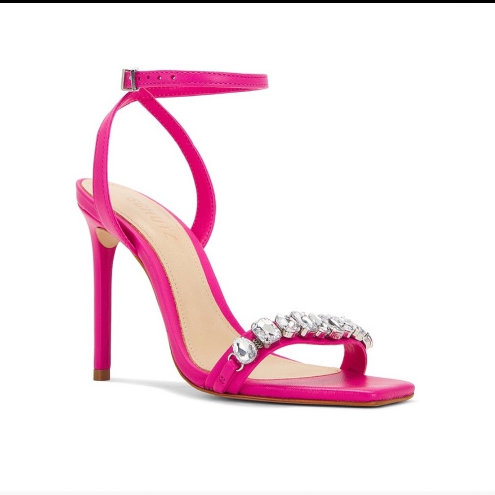 SCHUTZ Hot Pink Heels with Sparkling Embellishments